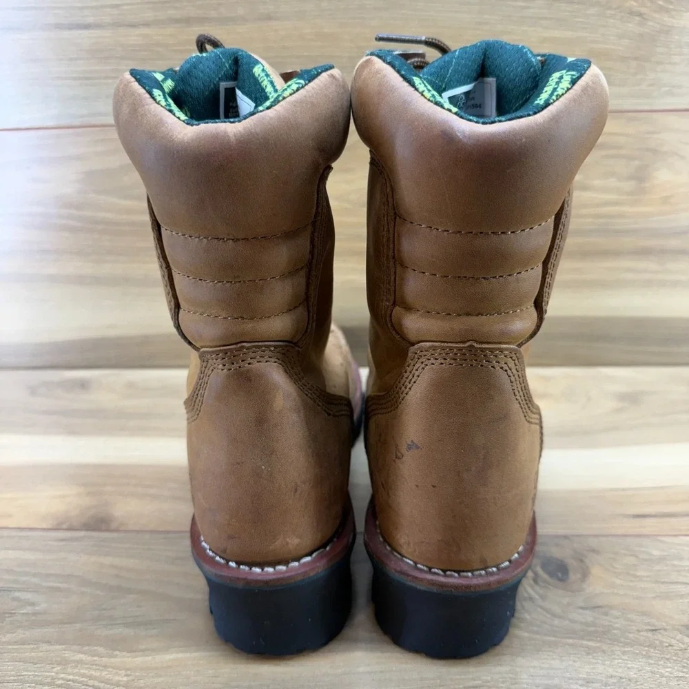 Golden Retriever Steel Toe Waterproof Work Boot Mens 9 D Logger Lug Sole Lace Up